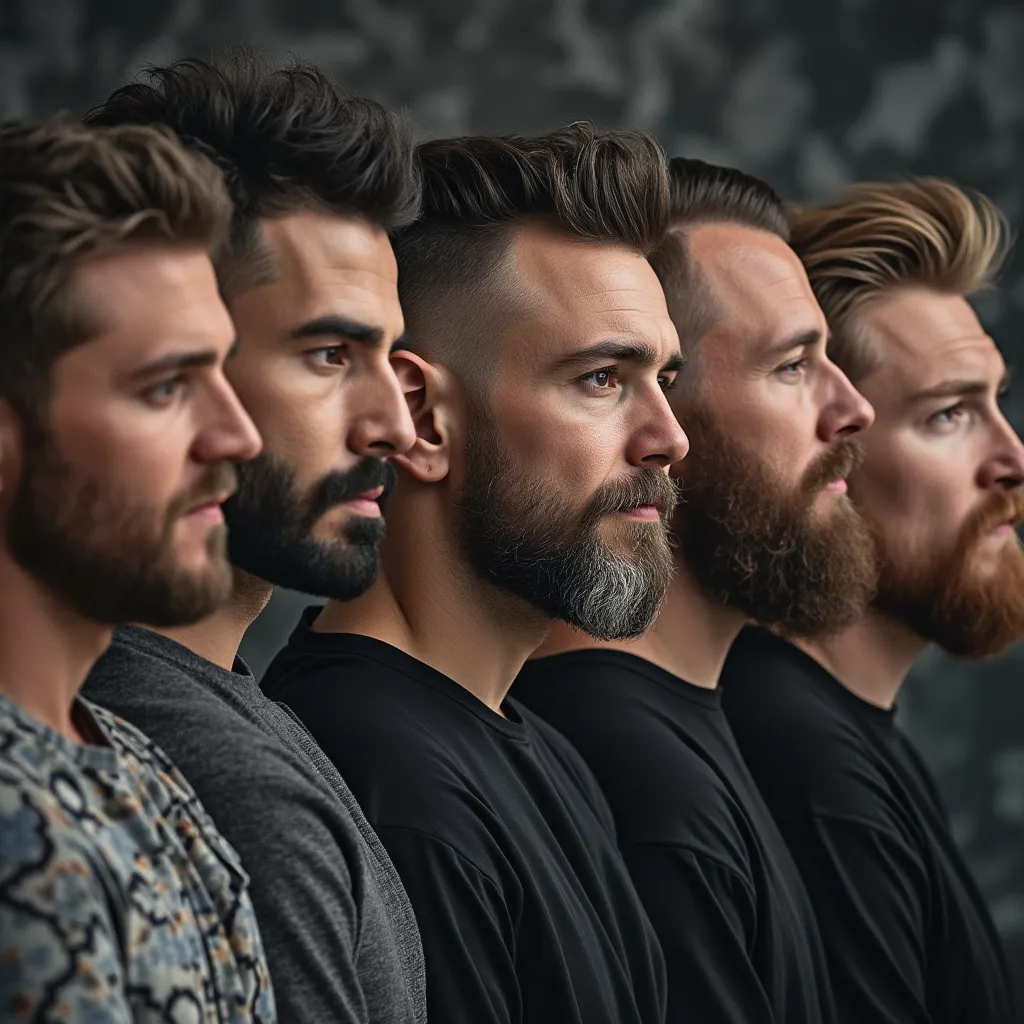 Homens a receber cuidados de barba