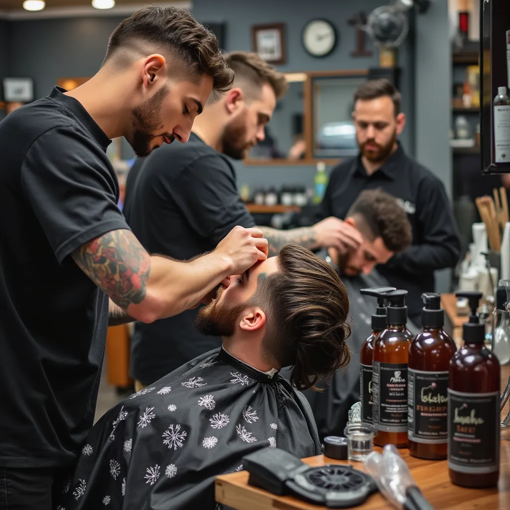 Colaboração da barbearia com marcas locais